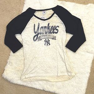 New Yankees raglan tee XL mlb baseball shirt New York 3/4 sleeve